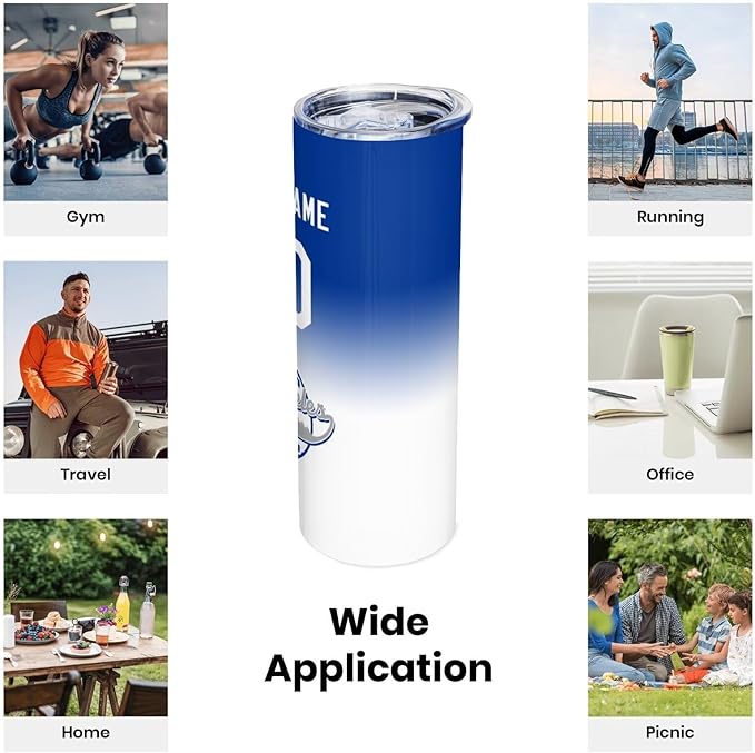 Custom Tumbler Stainless Steel Cup Personalized Baseball Vacuum Insulation Travel Mug Add Your Name Number Fans Gift for Baseball Fans