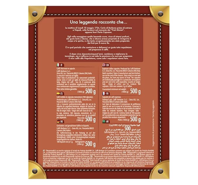 Caffe Borbone Nespresso Compatible Coffee Pods, Gold Blend, Freshly Roasted and Packaged in Italy - 50 Individually Wrapped Coffee Pods - NOT Compatible with Vertuo