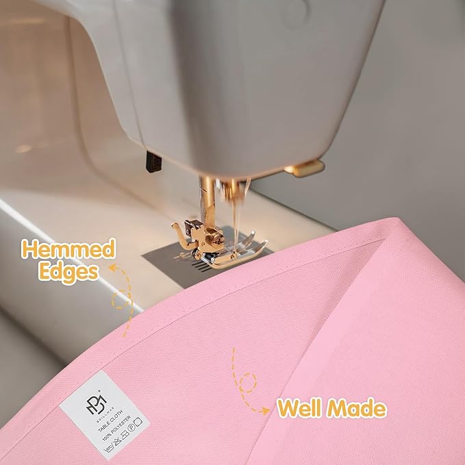 BRILLMAX 4 Pack Pink Round Tablecloths 132 Inch - Circle Bulk Linen Polyester Fabric Washable Table Cloth Cover for Wedding Reception Banquet Birthday Party Buffet Restaurant