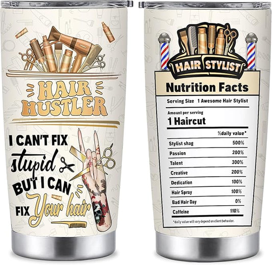Hairstylist Gifts, Unique Hairstylist Appreciation Gift, 20 Oz Stainless Steel Insulated Tumblers With Lid, Hairdresser Thematic Thank You, Birthday Christmas Gifts for Hairdressers