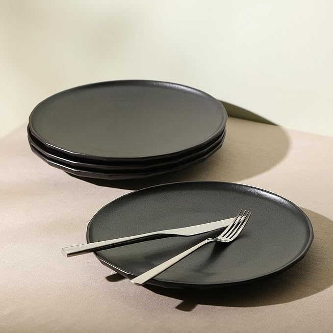Stone Lain Rio 4-Piece Dinner Plate Set Stoneware, Black