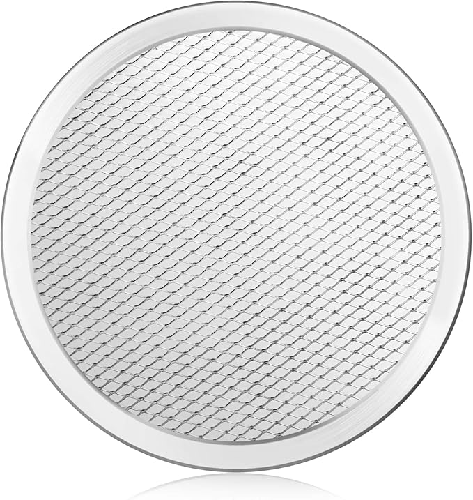 New Star Foodservice 50936 Restaurant-Grade Aluminum Pizza Baking Screen, Seamless, 8-Inch, Pack of 6