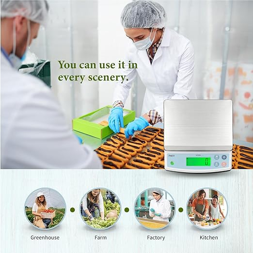 Polit Digital Food Scale KOIN 40lb/18kg Rechargeable Kitchen Weight Scale with Display Indicator, Grams & Ounces Precision Baking Scale for Cooking, Meal Prep, Packing, Large Kitchen Scale 1g/0.05oz