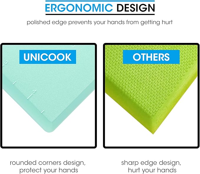 Unicook Dough Scraper, Flexible Bowl Scraper, Nonslip Bench Cutter with Measurement, Pastry Chopper, Multipurpose Kitchen Tool for Dough, Pastry, Pizza, Bread, Baking, Cake and More, 2 Pack