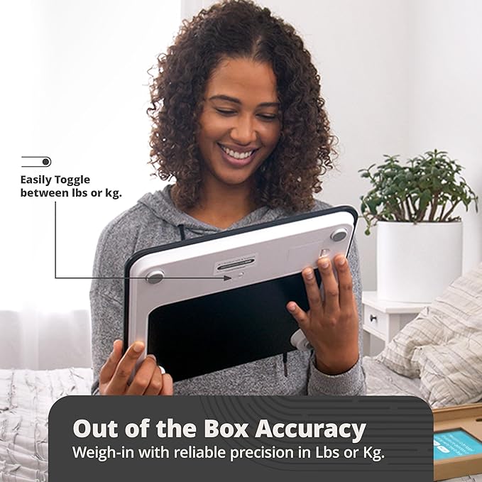 Greater Goods Digital AccuCheck Bathroom Scale for Body Weight, Capacity up to 400 lbs, Batteries Included, Black