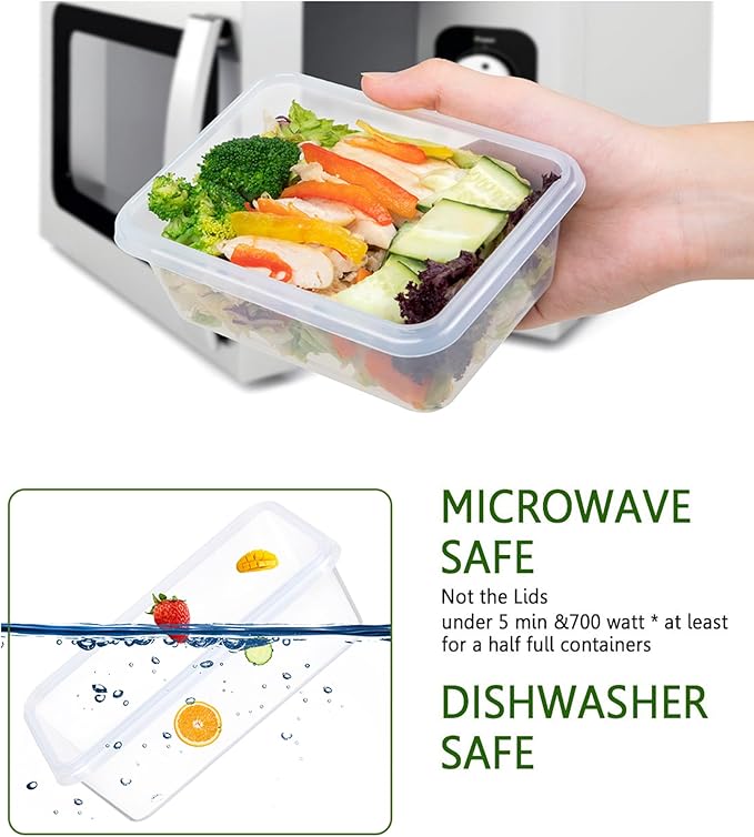 32 Piece Food Storage Container with Lids (16 Containers + 16 Lids) - Plastic Food Containers with Lid, Airtight Leak Proof Snap Lock, BPA Free Storage Containers