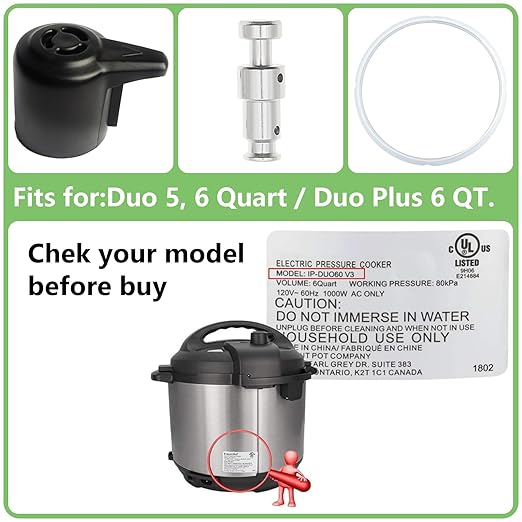 13 PCS Instant Pot Accessories for Duo 5, 6 Qt and Duo Plus 6 Quart, Instant Pot Replacement Parts Include 2 Sealing Rings 1 Steam Release Valve 1 Anti-Block Shield 2 Float Valves and 6 Gaskets