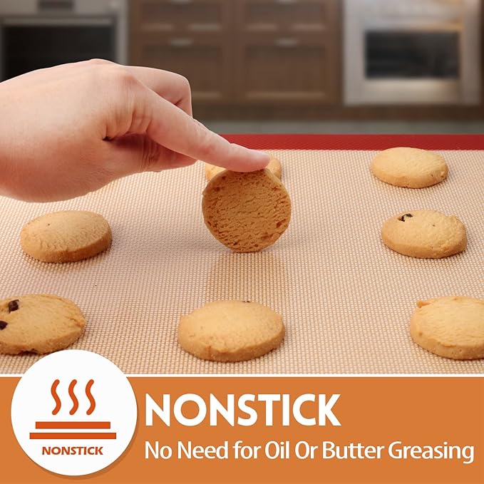 STATINT Non-Stick Silicone Baking Mat, Premium Food Safe - Pack of 2, for Cookie Oven Reusable Mat, 16.5" x 11.6"