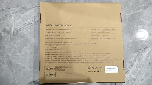 Shipping Scale, 440 lbs/10g Highly Accurate Postal Scale with Hold/Tare/Pcs, Digital Postage Scale with LCD Display for Packages/Luggage/Post Office/Dog, Battery & USB Cable Included