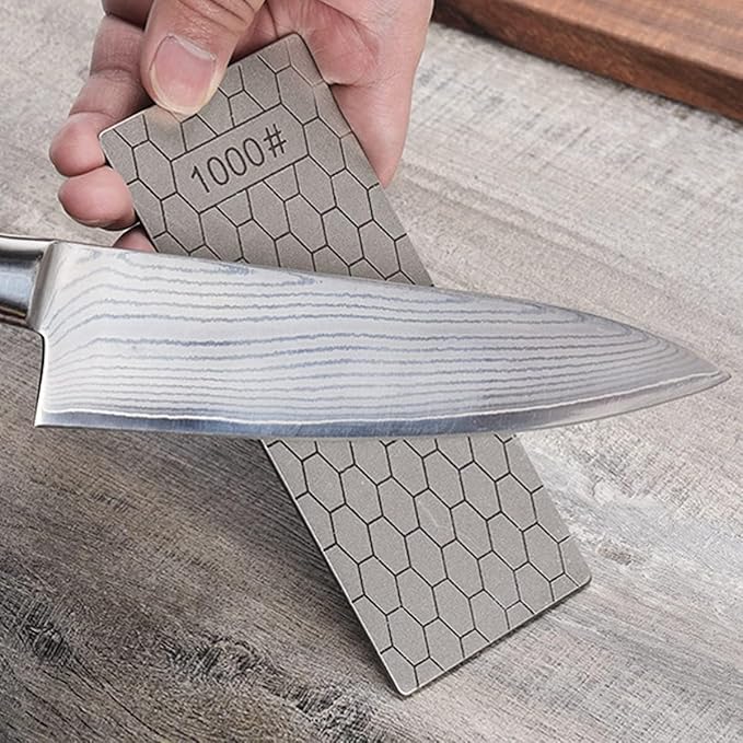 14 Pcs Diamond Sharpening Stone, with Angle Guide and Leather Strop, Knife Sharpener Stone Whetstone Honeycomb Surface Plate with Non-slip Base for Pocket Knives Scissors