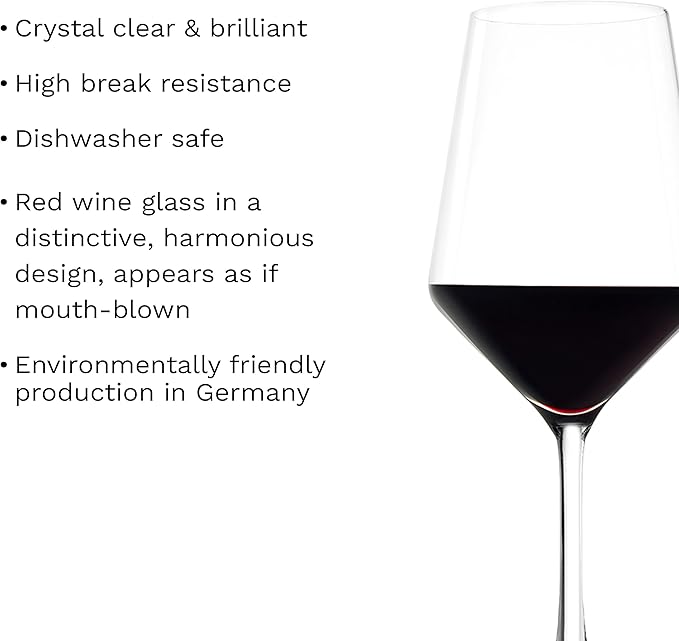 Stölzle Lausitz Red Wine Glasses Revolution Set of 6, 16 1/2 oz – Premium Crystal Glasses for Red Wine – Elegant Goblets for Maximum Aroma – Dishwasher & Shock Resistant