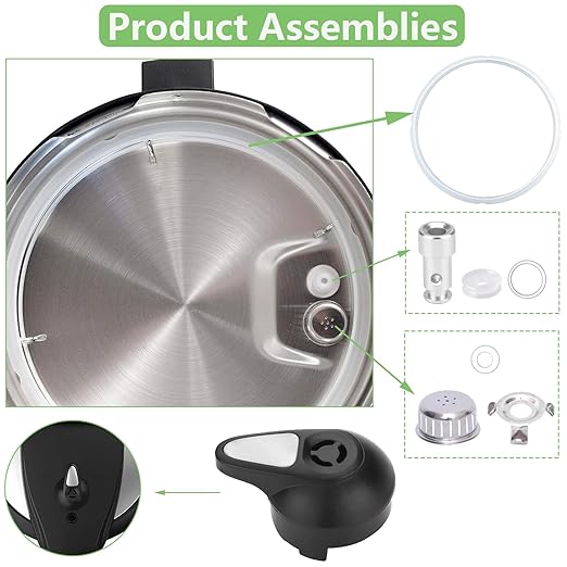 11 PCS Instant Pot Accessories for Lux 5, 6 QT, Instant Pot Replacement Parts Include Sealing Ring, Steam Release Valve, Anti-Block Shield, Valve Sealing Ring, Float Valve and Gasket