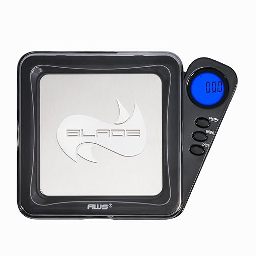American Weigh Scales Blade Series 200g x 0.01g Digital Pocket Scale 0.01g Accuracy | Precision Mini Scale, Small Digital Gram Scale for Kitchen, Gold, Gems & Coin Scale, Smart Digital & Compact Scale