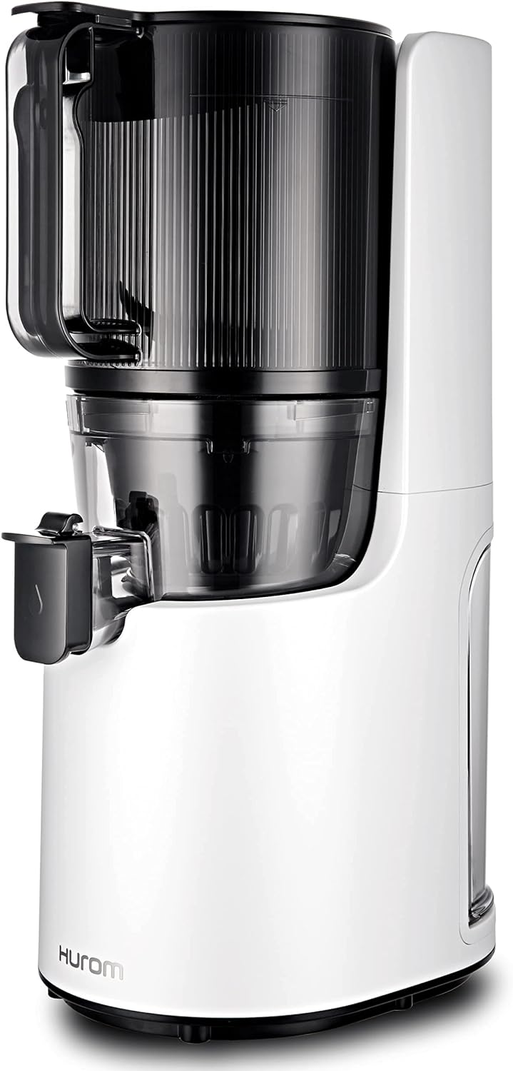 Hurom H200 Renewed Easy Clean Slow Juicer, White | Hands-Free | Hopper Fits Whole Produce | Quiet Motor | BPA Free | Easy Assembly | Cold Press Masticating Juicer