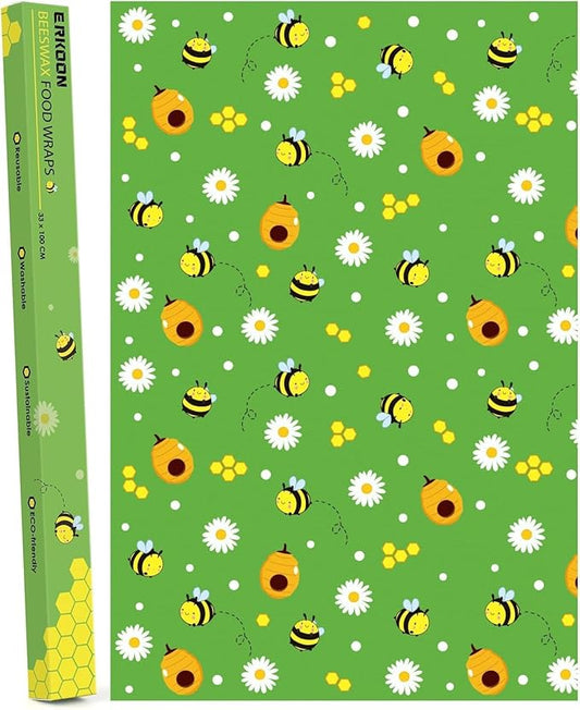 Beeswax Food Wraps,13x39 Inch Honeycomb Bread Wrap Eco-Friendly Reusable Bread Storage Bags Kitchen Food Storage Organic Beeswax Plastic Wrap