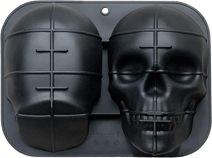 JETKONG Extra Large Silicone Skull Cake Mold Haunted Skull Baking Cake Pan for Halloween and Birthday Party