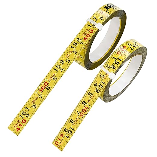 2Pcs Steel Self-Adhesive Measuring Tape, Imperial & Metric Tape Measure Sticker Ruler, Left to Right and Right to Left Stick on Tape Measure for Workbench, Woodworking, Saw & Drafting, 410cm/161Inch