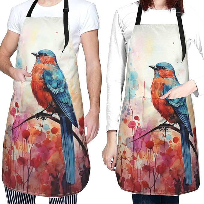 Funny Animal Apron with 2 Pockets Waterproof for Men Women Kitchen Garden Decor