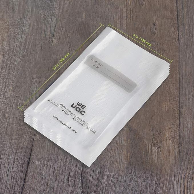 Wevac Vacuum Sealer Bags 100 Pint 6x10 Inch for Food Saver, Seal a Meal, Weston. Commercial Grade, BPA Free, Heavy Duty, Great for vac storage, Meal Prep or sous vide
