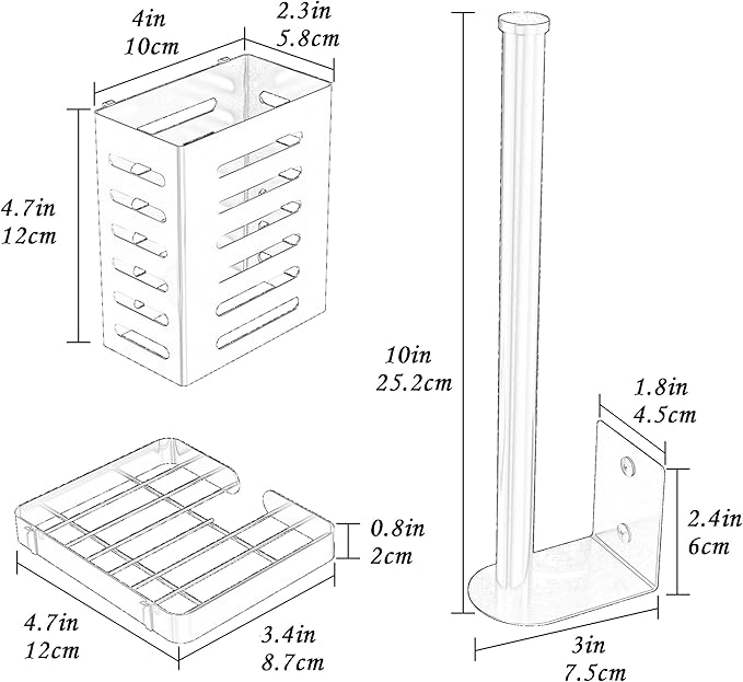PUSDON Metal Wall Hanging Basket 2 Packs DIY Suitable for Multiple Scenes - Large Bronze Guardrail Suit