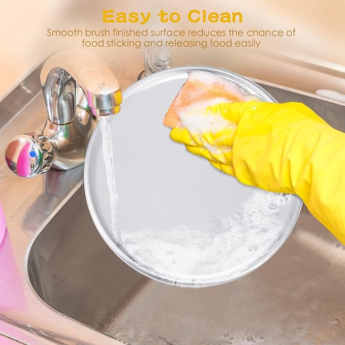 12 Pieces Pizza Pan Bulk Restaurant Aluminum Pizza Pan Set Round Pie Cake Plate Rust Free Cake Tray for Oven Baking Home Kitchen Restaurant Easy Clean(10 Inch)