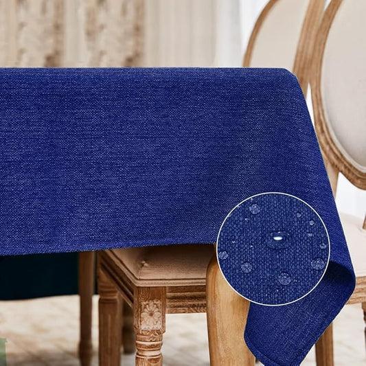 BALCONY & FALCON Rectangle Tablecloth Washable Wrinkle Resistant and Water Proof Table Cloth Decorative Linen Fabric Tablecloths for Dining Parties Kitchen Wedding and Outdoor Use (Royal Blue, 57x118)
