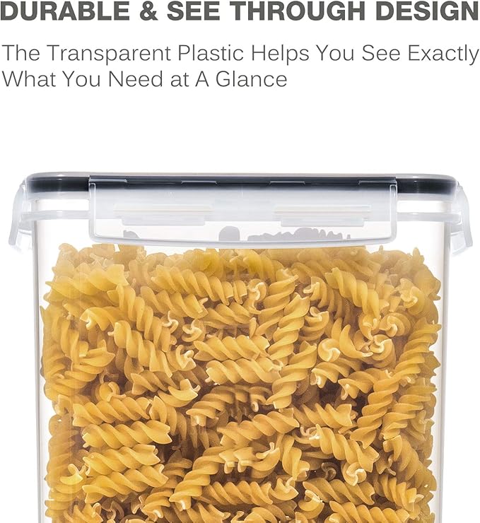 Large Food Storage Containers with Lids Airtight 6.5L / 5.9 quart, for Flour, Sugar, Baking Supply and Dry Food Storage, PANTRYSTAR 2PCS BPA Free Plastic Canisters for Kitchen Pantry Organization