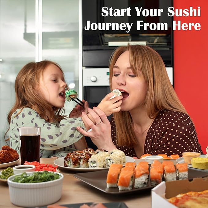 Sushi Making Kit & Musubi Maker Kit - for Beginners & Pros with Sushi Roller Bazooka, 2 Bamboo Mats, 2 Musubi Press Molds and Spam Slicer