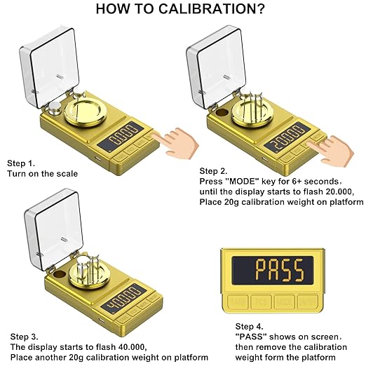 MAXUS Gold Milligram Scale 100g x 0.001g, Digital Mg/Powder Scale for Jewelry, Reloading Labs, Includes 20g Calibration Weight, High-Accuracy Portable Weighing Tool