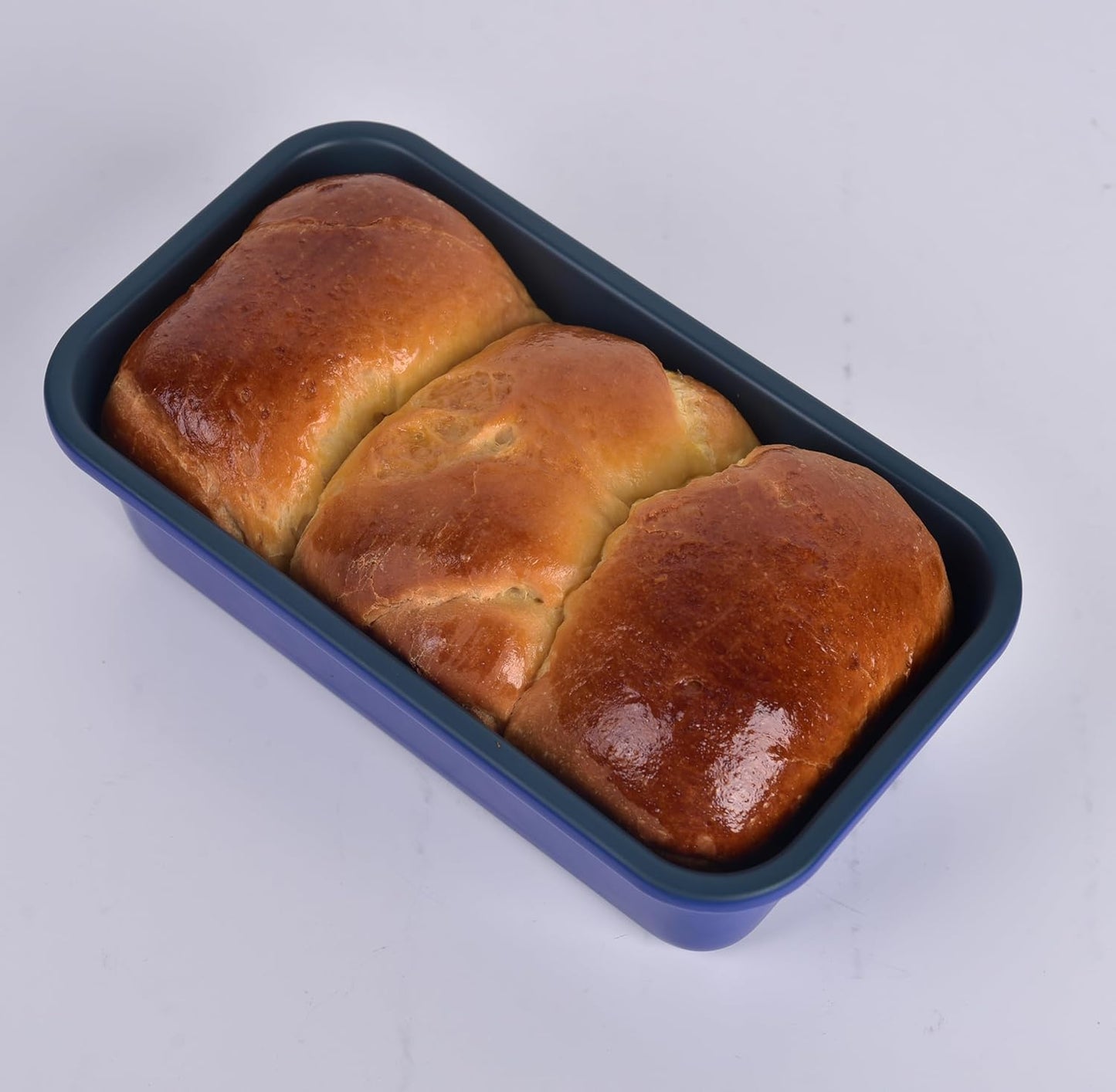 Monfish loaf pan baking bread 1lb loaf bread pans for home baking cake 9x5inch set of 2 haze blue non stick coating Royal blue carbon steel