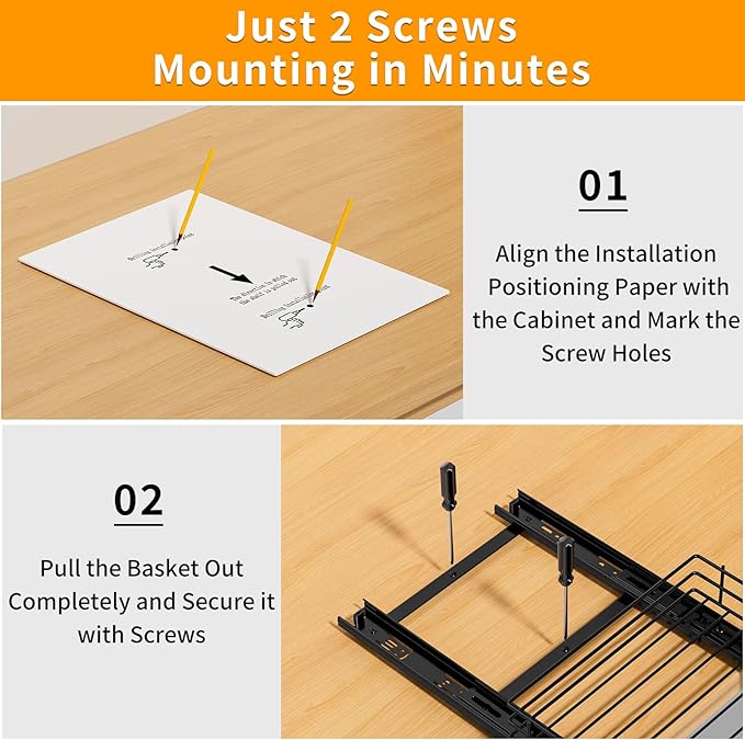 RCHYFEED Pull Out Spice Rack Organizer for Cabinet,Slide out Spice Organizer for Inside Cabinets,Heavy Duty Spice Organization for Kitchen and Pantry,Seasoning,Sauces(1-Tier,8.5" Wx10.5 Dx2.5 H)