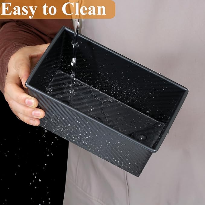 SS&CC Pullman Loaf Pan with Lid, 1LB Carbon Steel Nonstick Bread Baking Pan - Heavy Duty Loaf Pans for Homemade, Sourdough & Sandwich Bread, Bread Loaf Pan with Cover