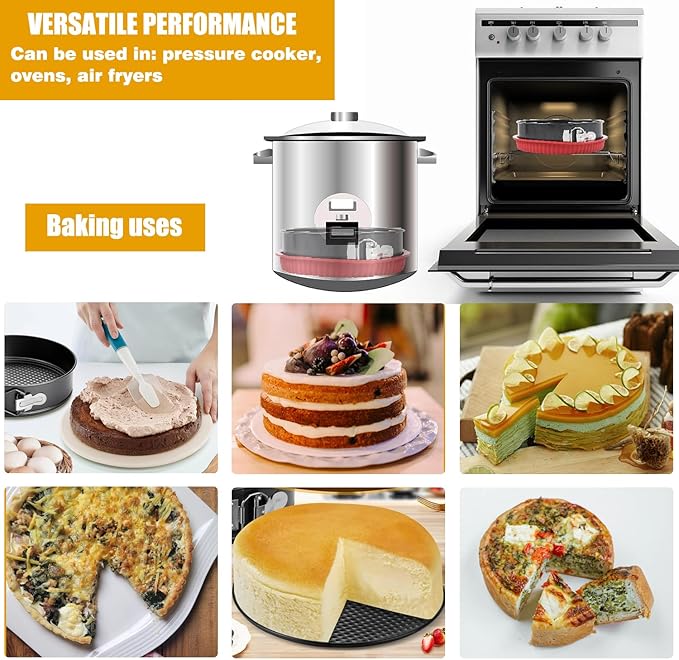 9 Inch Springform Pan Round Cake Baking Pans with Removable Bottom Leakproof Cheesecake Springform Pan Protector 10 Inch Bakeware for Cake, Cheesecakes, Pizza, and Quiches