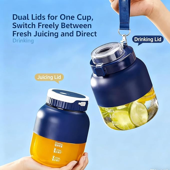 Blender Mini Japan, Blender Cup, 28oz Hand Blender, Directly Squeezed, One Cup With Double Lid, Portable Rechargeable Juicer Machine, No Filter Required, Dishwasher Safe