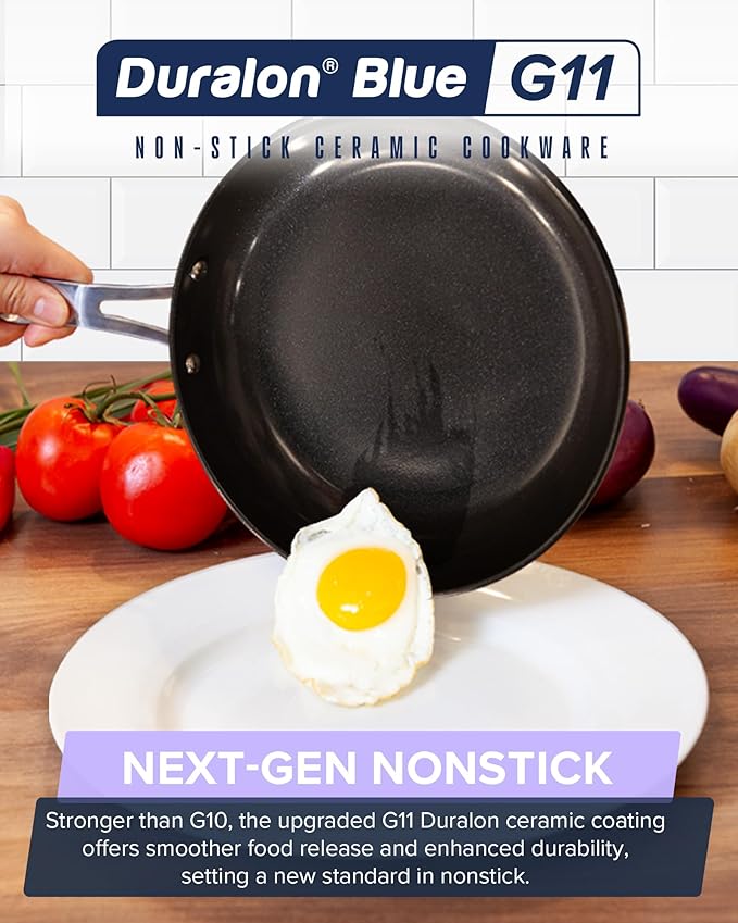 Nuwave Healthy G11-Pots and Pans Set Non Stick, 9H Near-Diamond Hardness Scratch-Resistant, Works on All Stovetops, PFAS Free, with Frying Pans, Saucepans & Glass Lids, Stay-Cool Handles, Lilac