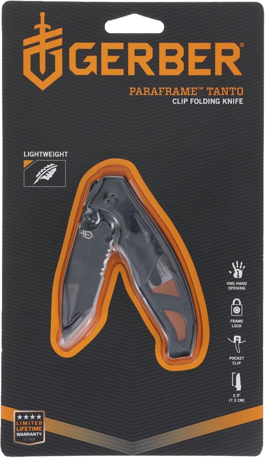 Gerber Gear Paraframe EDC Folding Pocket Knife with Safety Lock for Everyday Carry, Gifts for Men