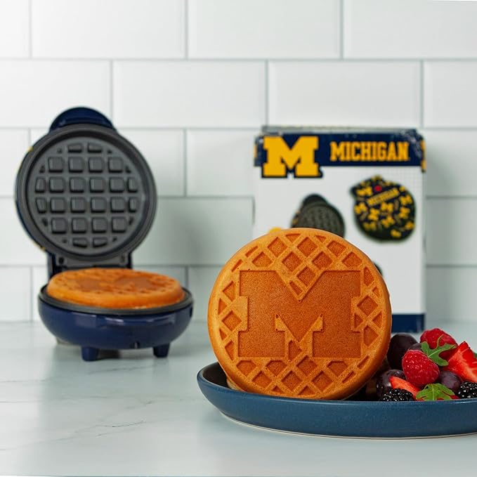 Uncanny Brands Michigan Wolverines Mini Waffle Maker - Small Kitchen Appliance