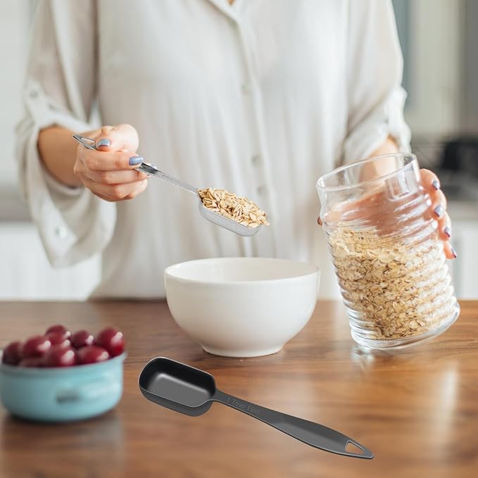 2 Pcs 1/2 Teaspoon(2.5 mL | 1/2 Tsp | 1/6 Tbsp | 2.5 cc | 1/16 oz) Stainless Steel Single Measuring Spoon, Long Handle Metal Measuring Spoon, Kitchen Gadgets for Cooking & Baking(Black)