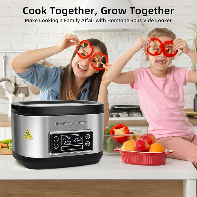 Homtone Sous Vide Cooker, 8 Quart Suveed Cooking Machine, Temperature Control Stainless Steel Sous Vide, Sous Vide Precise Cooker with Timer, Sousvide for Steak/Seafood/Poultry/Vegetables/Eggs