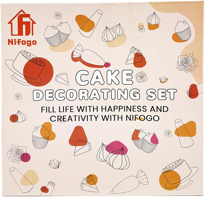 Cake Decorating Supplies Kit Tools 356pcs, Nifogo Baking Accessories with Cake Turntable, Pastry Piping Bag, Piping Icing Tips for Beginners
