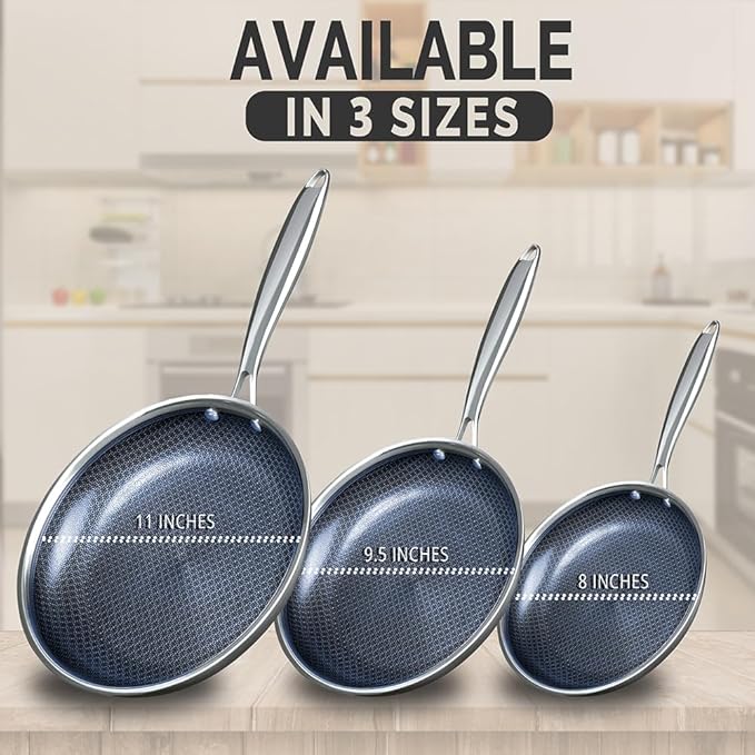 THE COOK'S COMPANY Non-Stick Frying Pan - Premium Skillet for Everyday Cooking, Nonstick Pan for Easy Cleanup, Durable Pan for Versatile Cooking Needs (Size: 11inch)