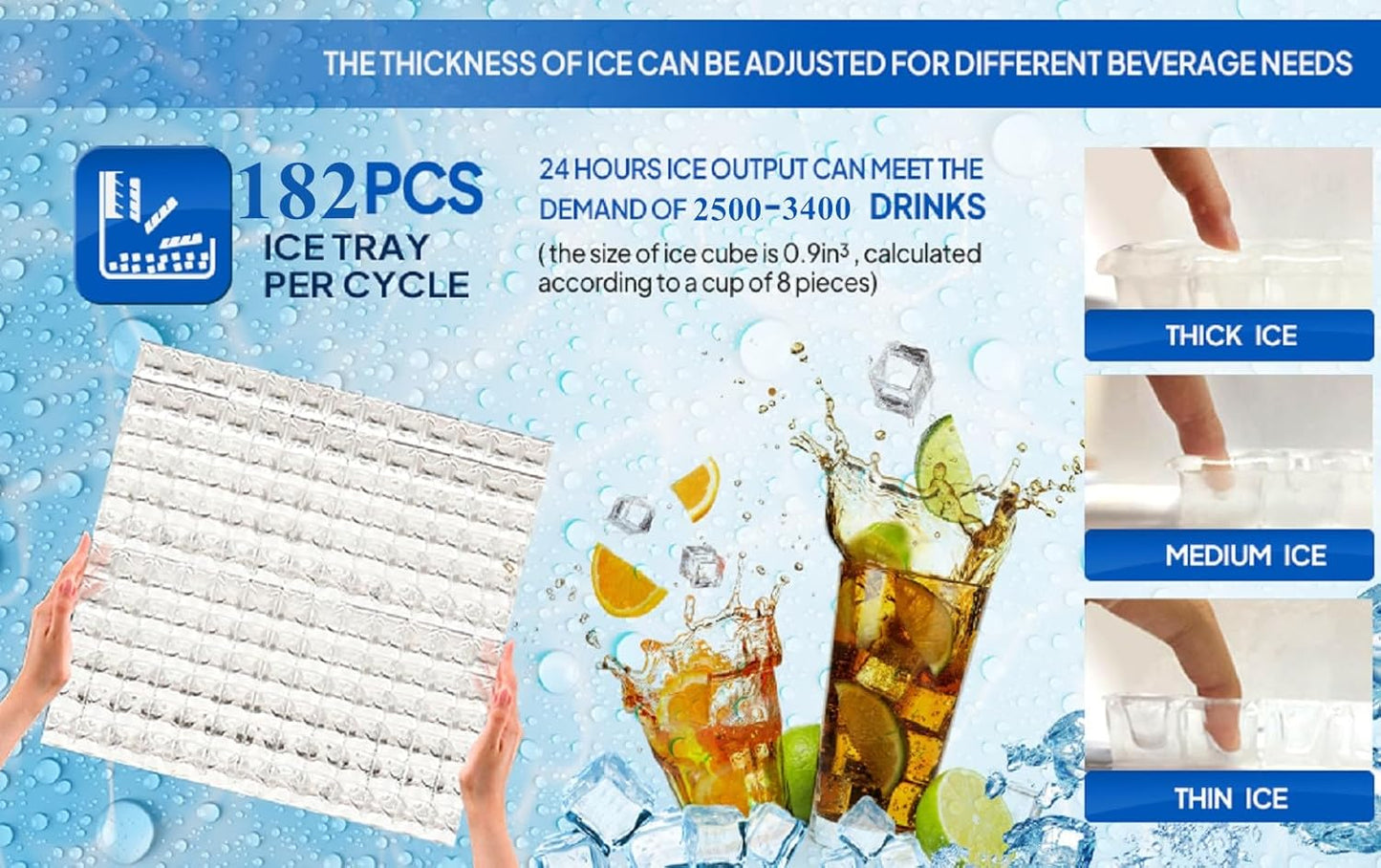 ROVSUN 550LBS/24H Commercial Ice Maker Machine with 300LBS Storage Bin, Industrial Ice Machine with LCD Touch Control Panel & Automatic Cleaning for Bar Coffee Shop Restaurant Supermarket Home