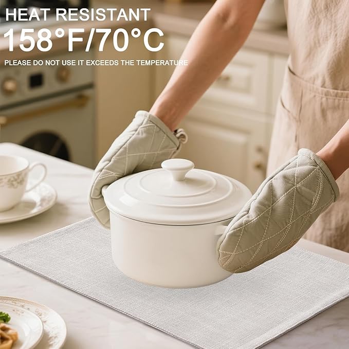 Homaxy Cloths Placemats for Dining Table Set of 12, Heat Resistant Washable Cotton Linen Blend Table Mats, Easy to Clean Place Mats for Indoor Outdoor Party Kitchen Decoration, 13" x 19", Beige