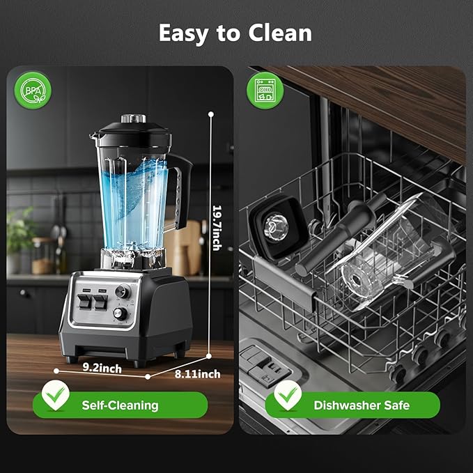 Blender for Smoothies with 1800 Watt Motor Powerful Countertop Blenders for Kitchen 70OZ Large Capacity Smoothie Blender and Grinder Combo for Ice Crush Frozen Drinks Puree