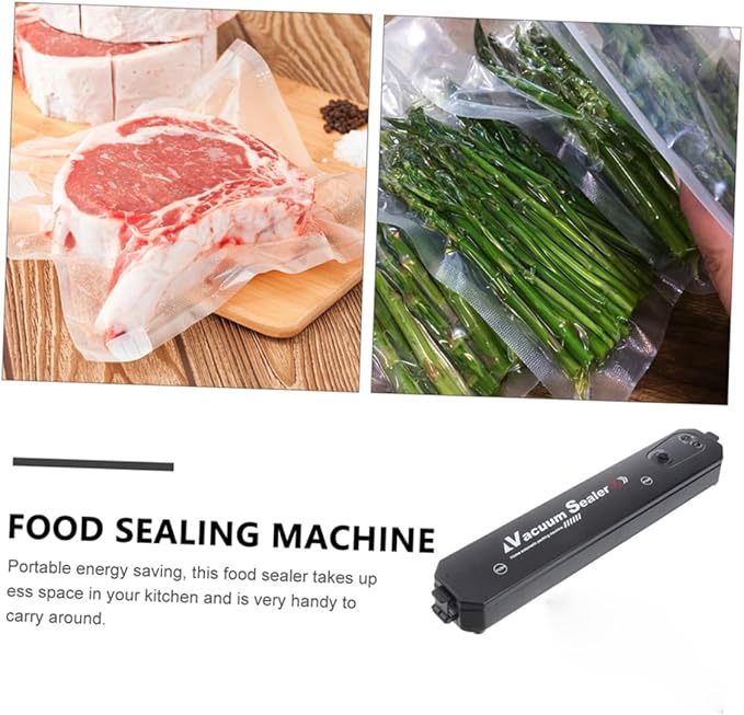 BESPORTBLE Automatic Vacuum Sealer Machine for Kitchen with Sealing Bags Dry Wet Food Preservation Compact Portable Household Sealing Tool US Plug Acv