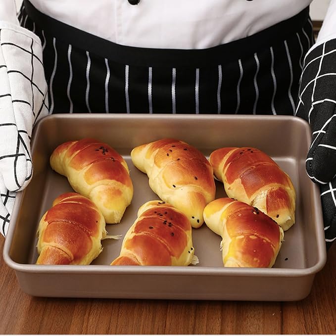 Baking Sheet Pans Brownie Pans,3 Pack Baking Pan Nonstick Cookie Sheet Brownie Cake Pan, Deep Dish, Easy Clean, Rust-Resistant, Multi-Purpose Cookie & Brownie Pan Set (12.7 x 10.6 x 2.4")