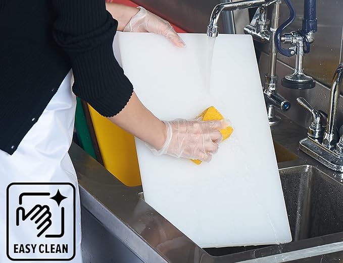 CURTA Cutting Boards for Kitchen, 20" x 14" x 0.5" 4-Piece (White, Red, Green, Blue) Color Coded Plastic Chopping Board with Anti Slip Surface Dishwasher Safe