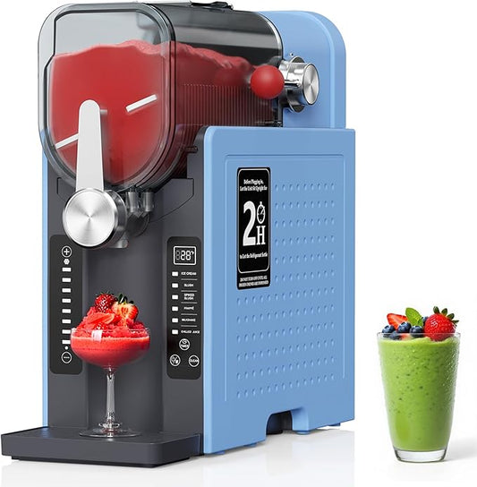 Slushie Machine, Slushy for Home No Ice Need, Professional Frozen Drink Maker & Margarita Machine, 6 Presets for Milkshakes, Frappés, Slush, Ice Cream, Large Capacity, Blue
