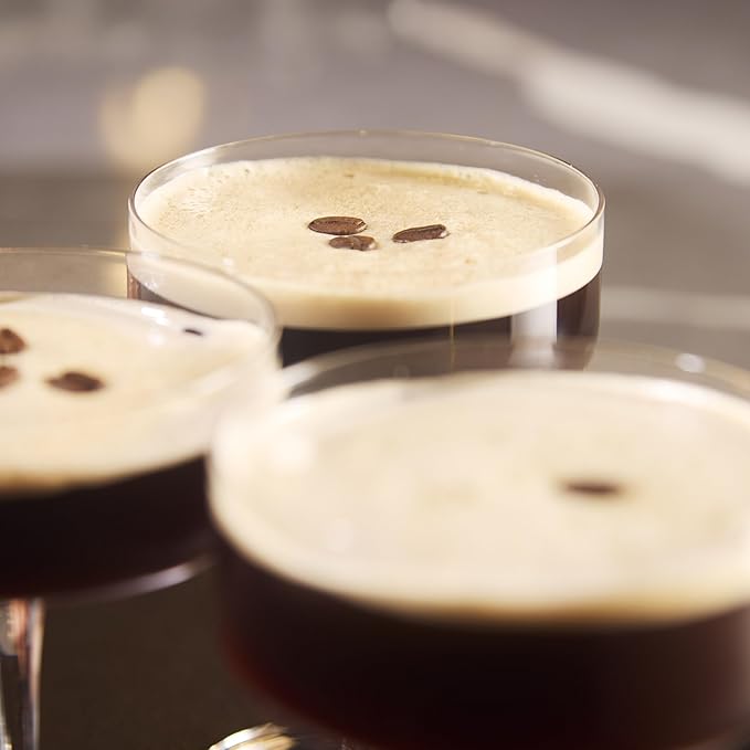 LEMONSODA Clear Martini Coupe Glasses - Classic Barware for Espresso Martini, Manhattan, Cosmopolitan – Handcrafted Luxury Glassware for Home Entertaining (Clear 6.5oz, Set of 4)