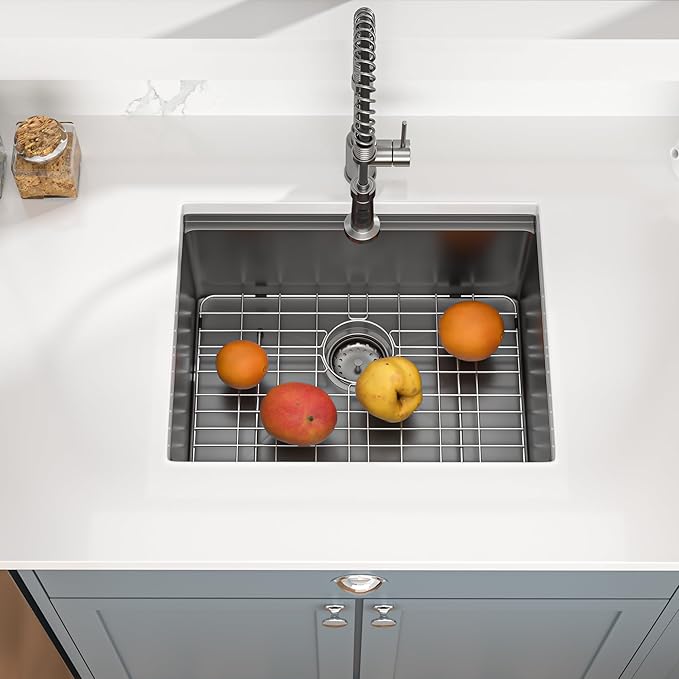 Mocoloo 23x19 Inch Black Kitchen Sink Undermount Stainless Steel Single Bowl Kitchen Sinks Workstation All In One 23 In Bar Prep Small Handmade Sink